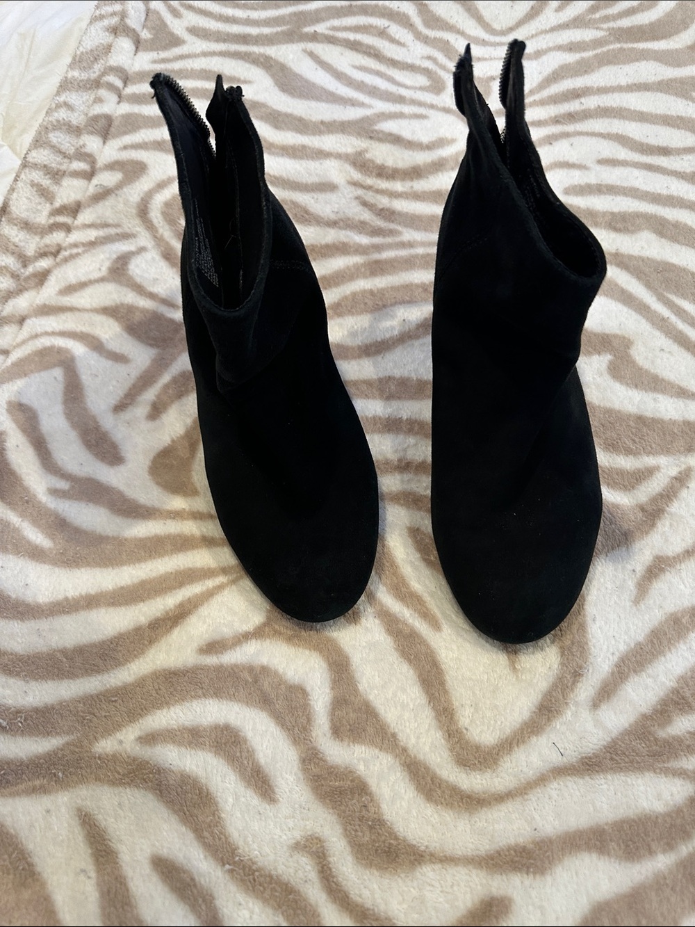 Steve Madden Black Suede Ankle Booties